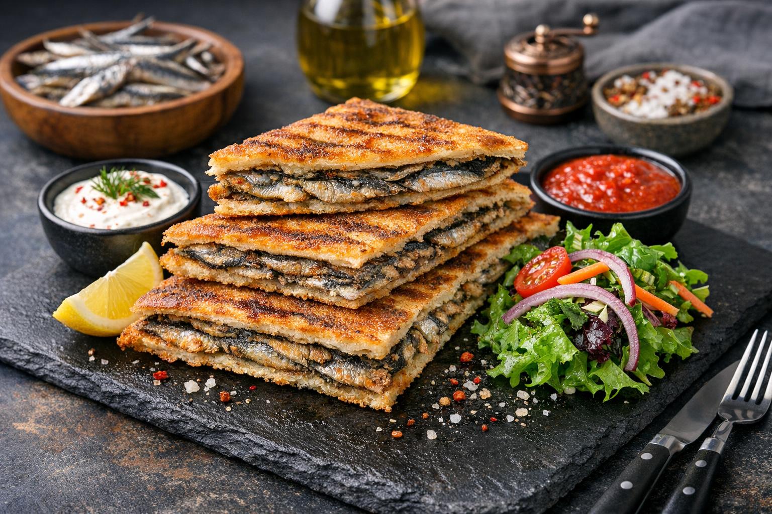 Türkischer Sardellen-Toast - Knuspriges Schwarzmeer-Sandwich