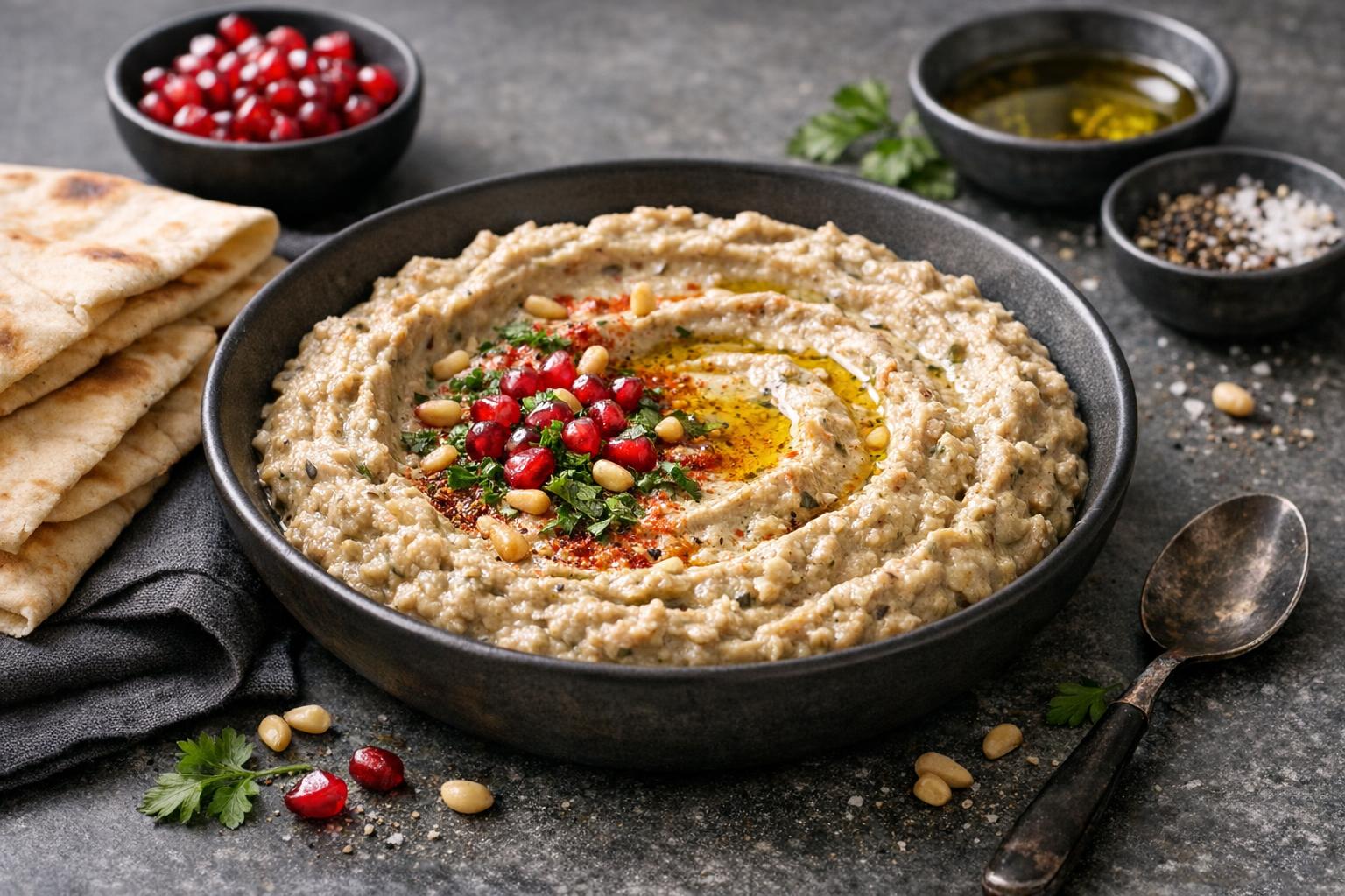 Turkish Roasted Eggplant Dip with Tahini and Garlic
