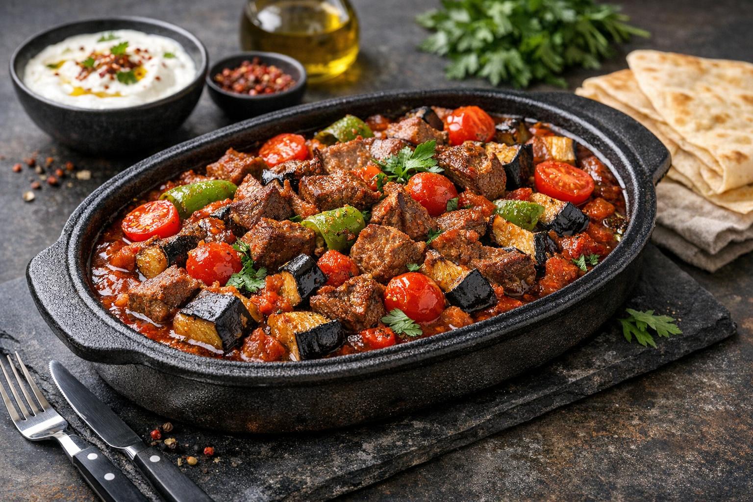 Türkische Gefüllte Auberginen mit Hackfleisch