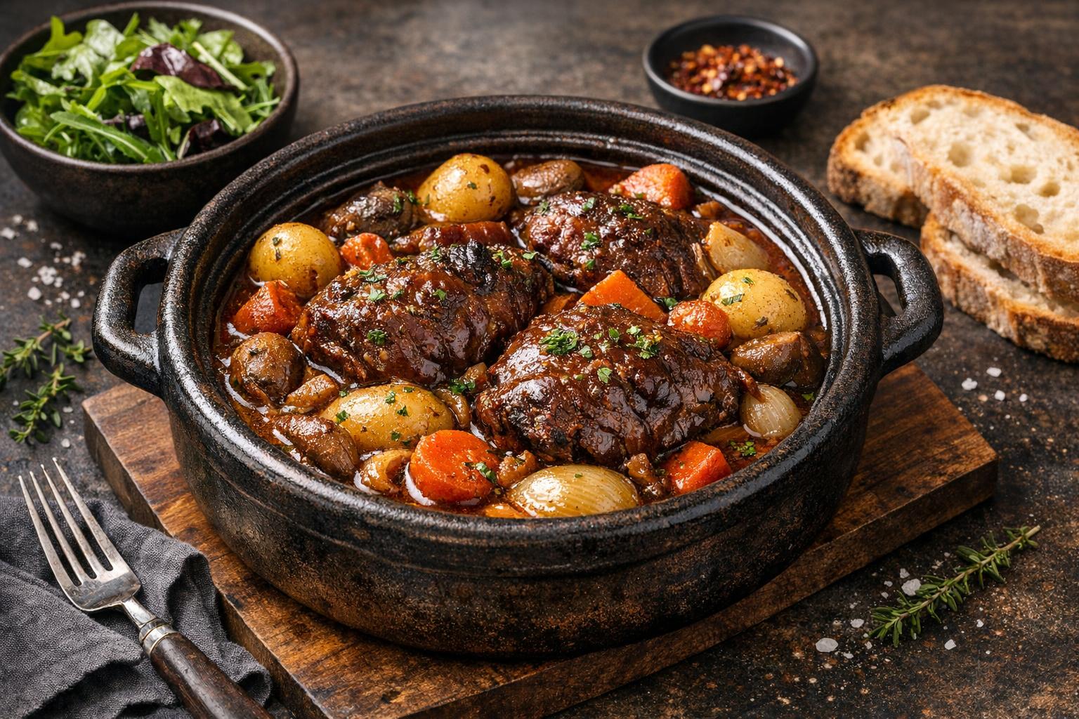 Geschmorte Rinderbacke im Tontopf - Türkischer Dana Yanağı Güveç