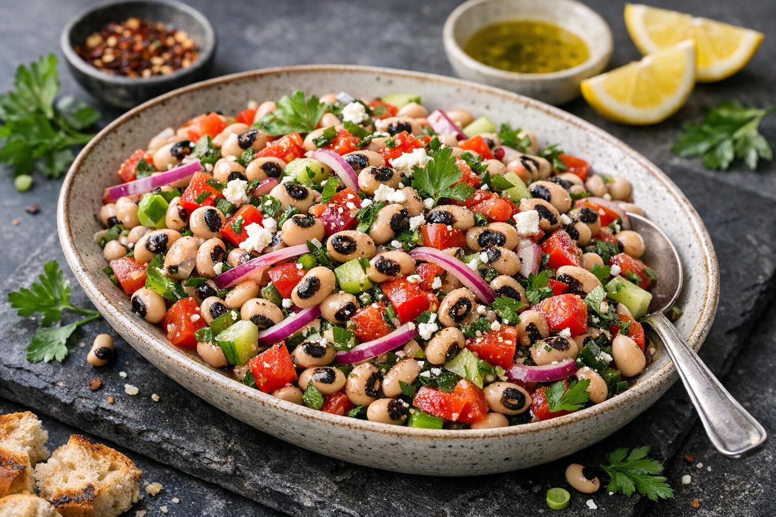 Turkish Black-Eyed Pea Salad with Herbs and Olive Oil