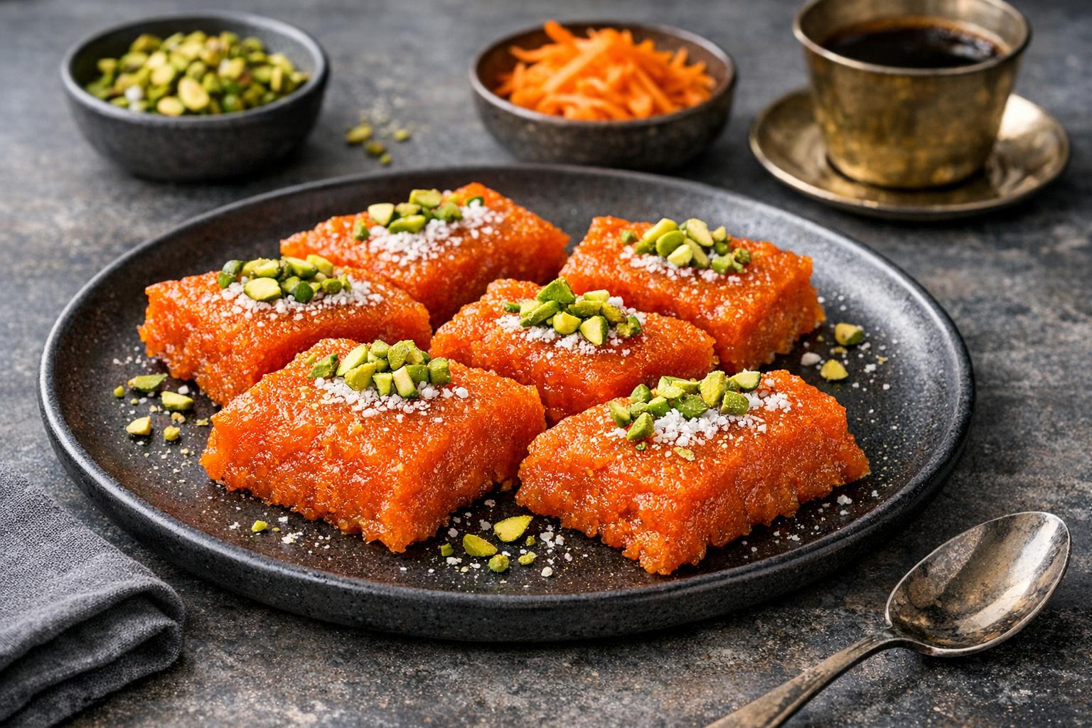 Türkische Karottenhelvası - Traditioneller süßer Karottenpudding