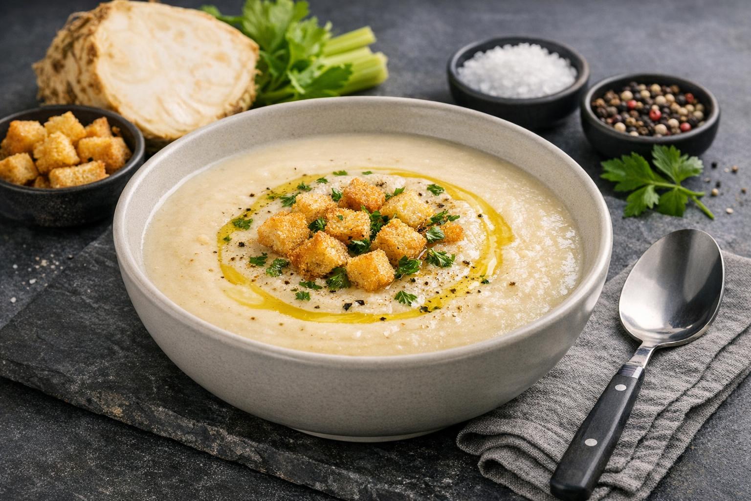 Türkische Sellerie-Cremesuppe