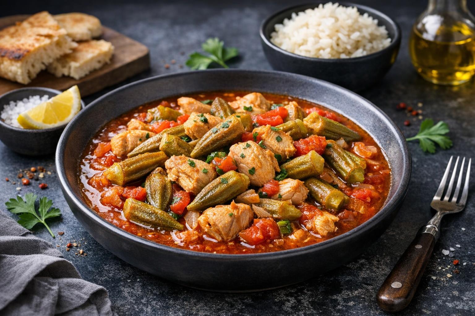 Türkischer Hähnchen-Okra-Eintopf