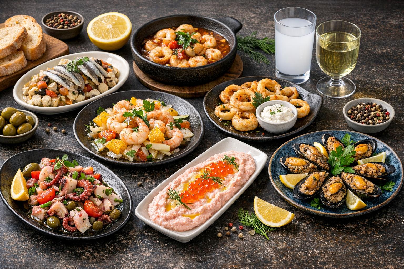 Turkish Seafood Meze Platter