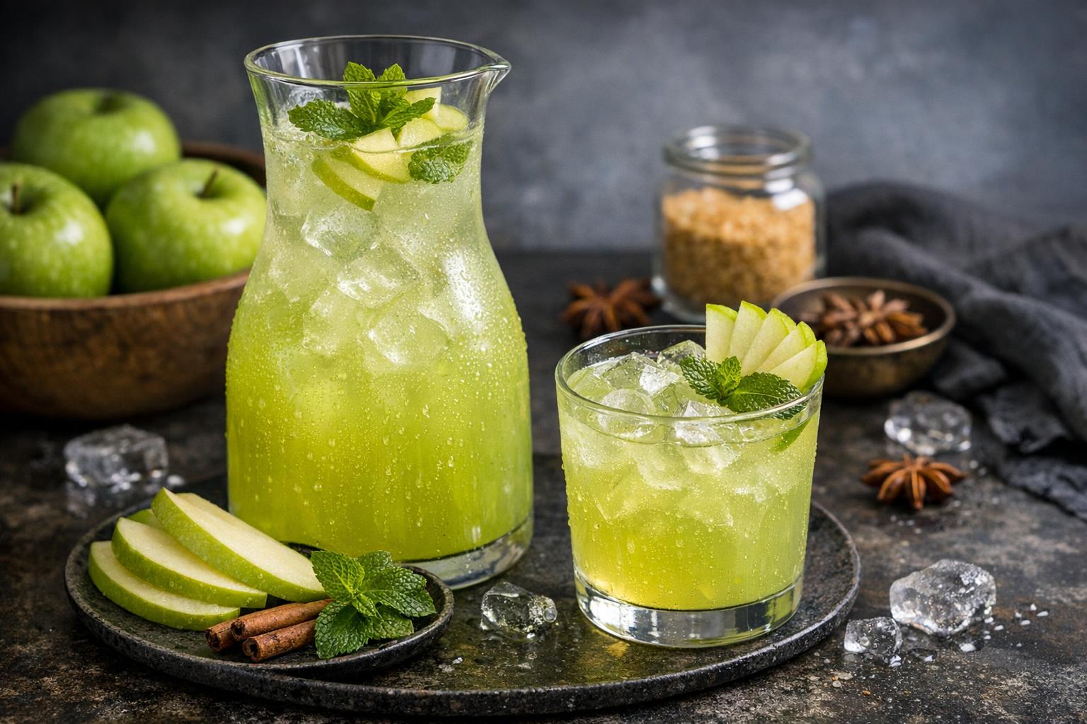 Turkish Sour Apple Sherbet Drink