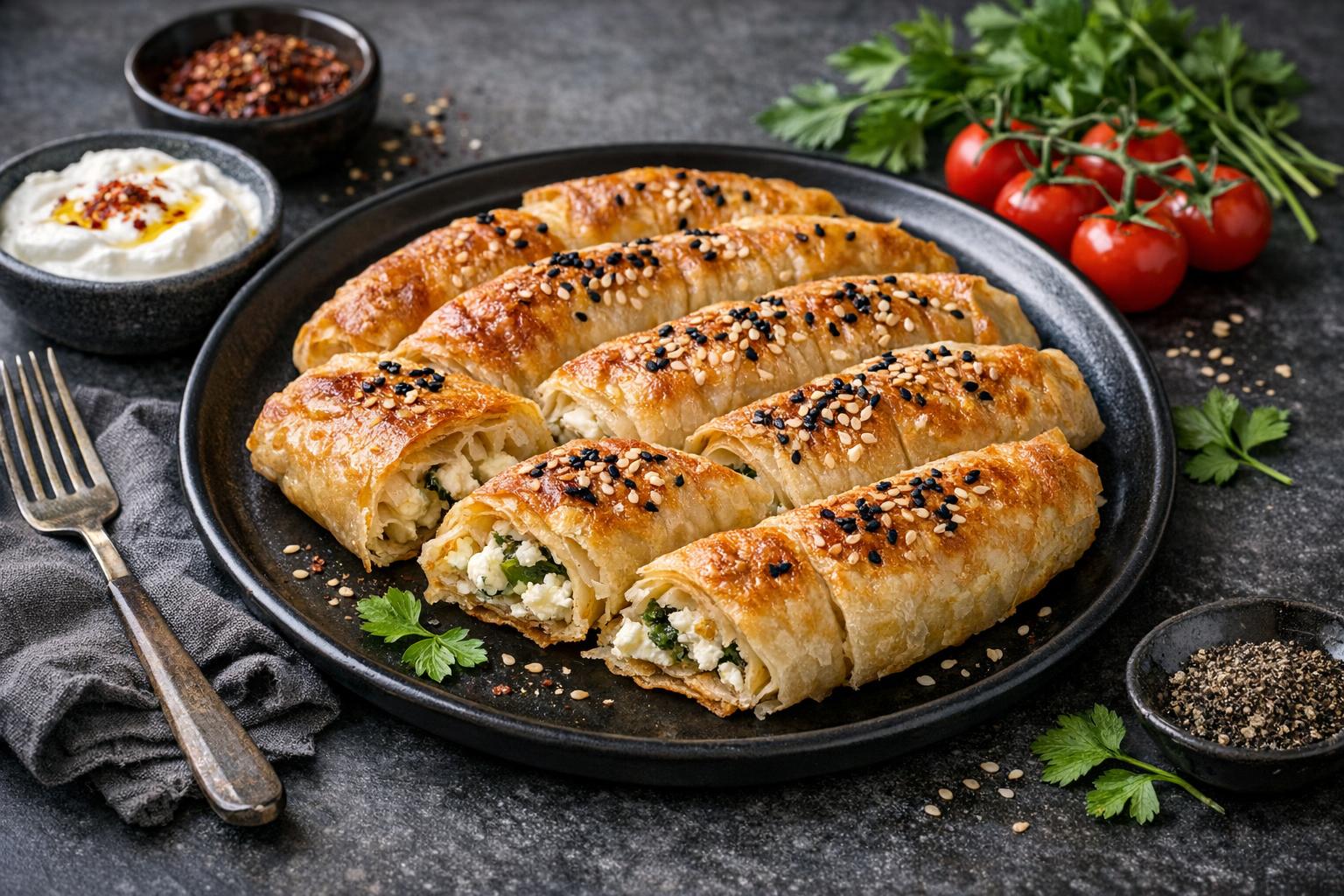 Traditional Hand-Rolled Turkish Börek with Paper-Thin Pastry