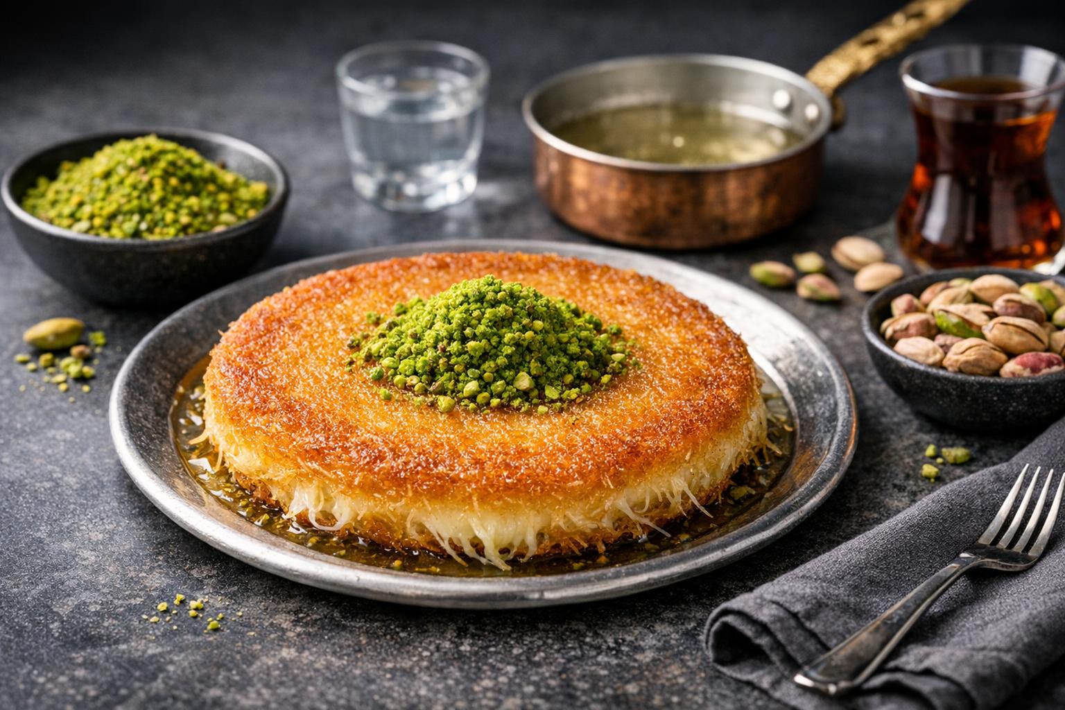 Gaziantep Künefe - Turkish Cheese Dessert with Crispy Kadayıf