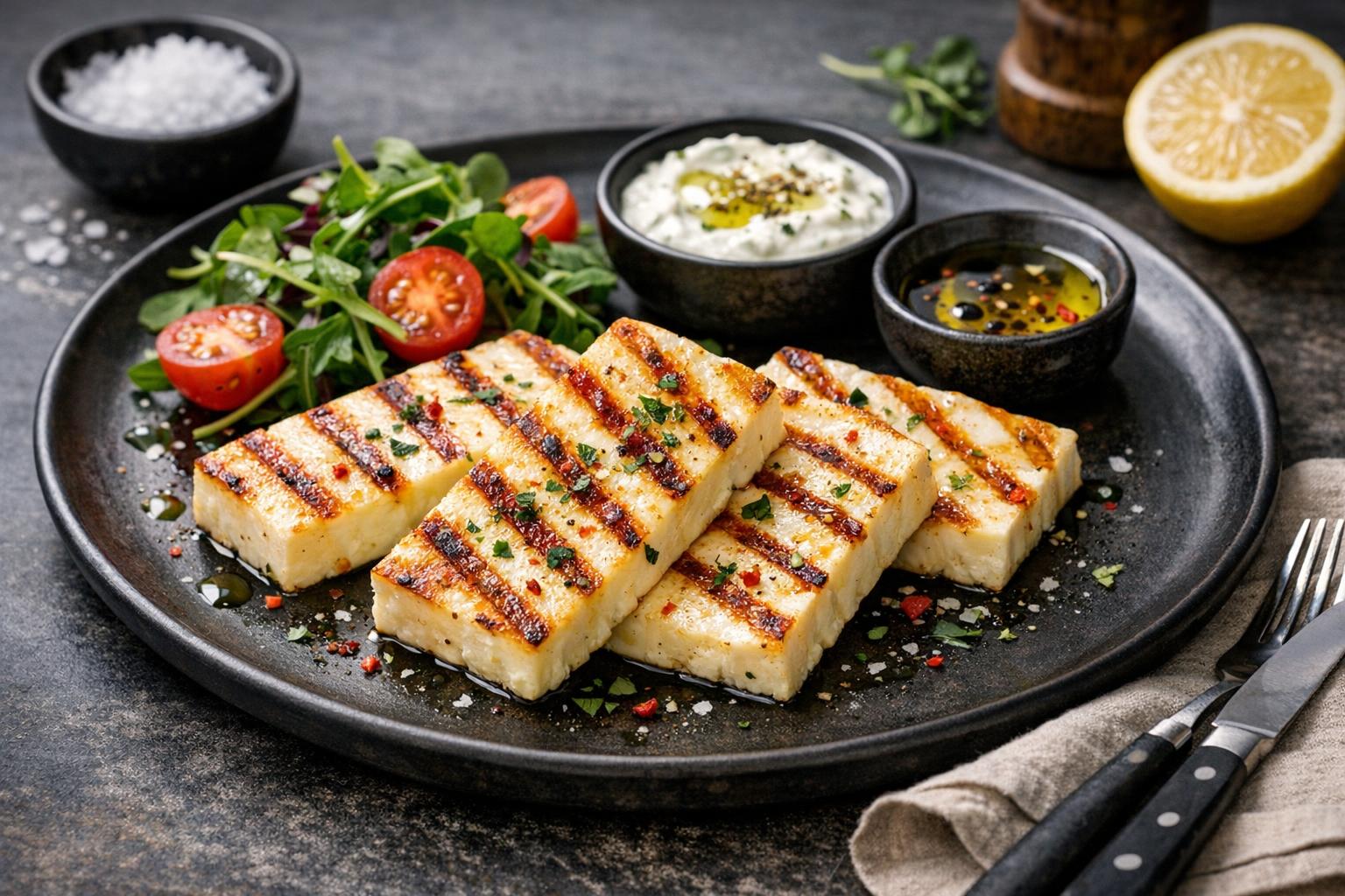 Grilled Halloumi Turkish Style