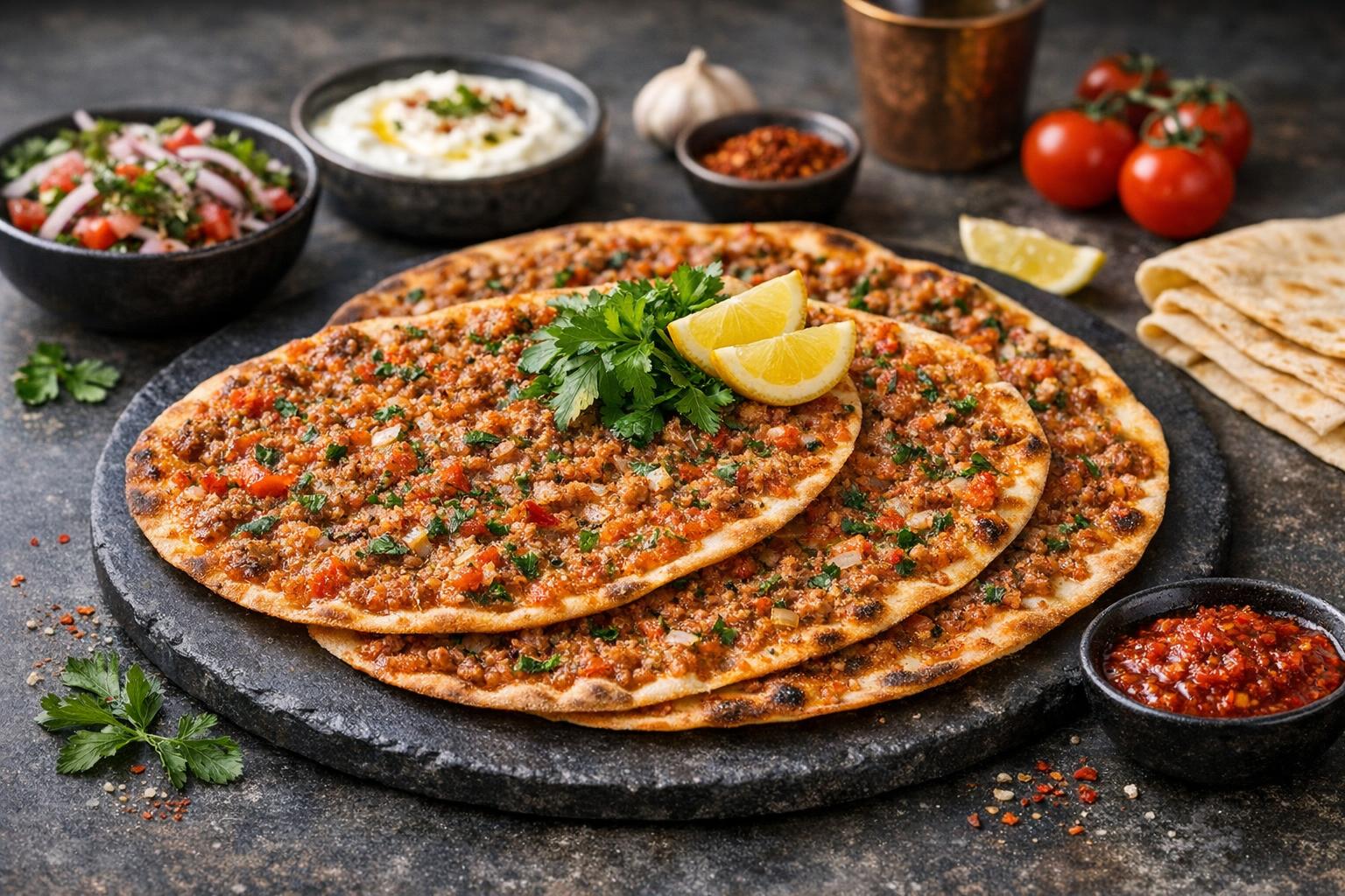 Thin Turkish Meat Flatbread