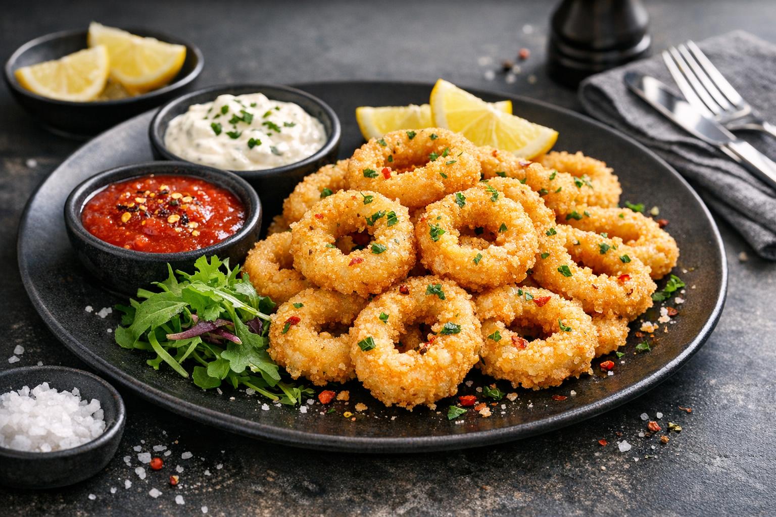 Turkish Fried Calamari Rings