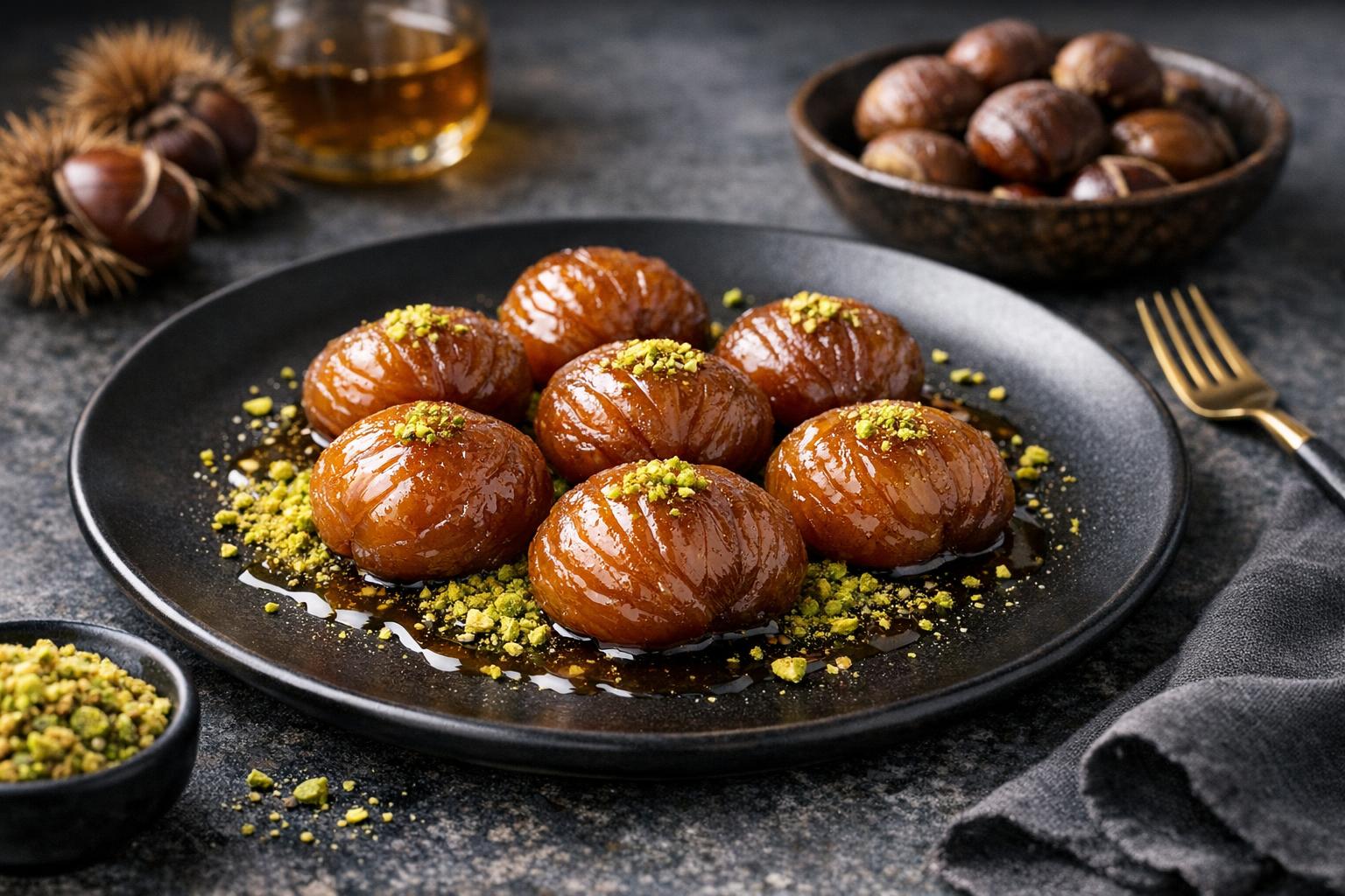 Turkish Candied Chestnuts in Syrup