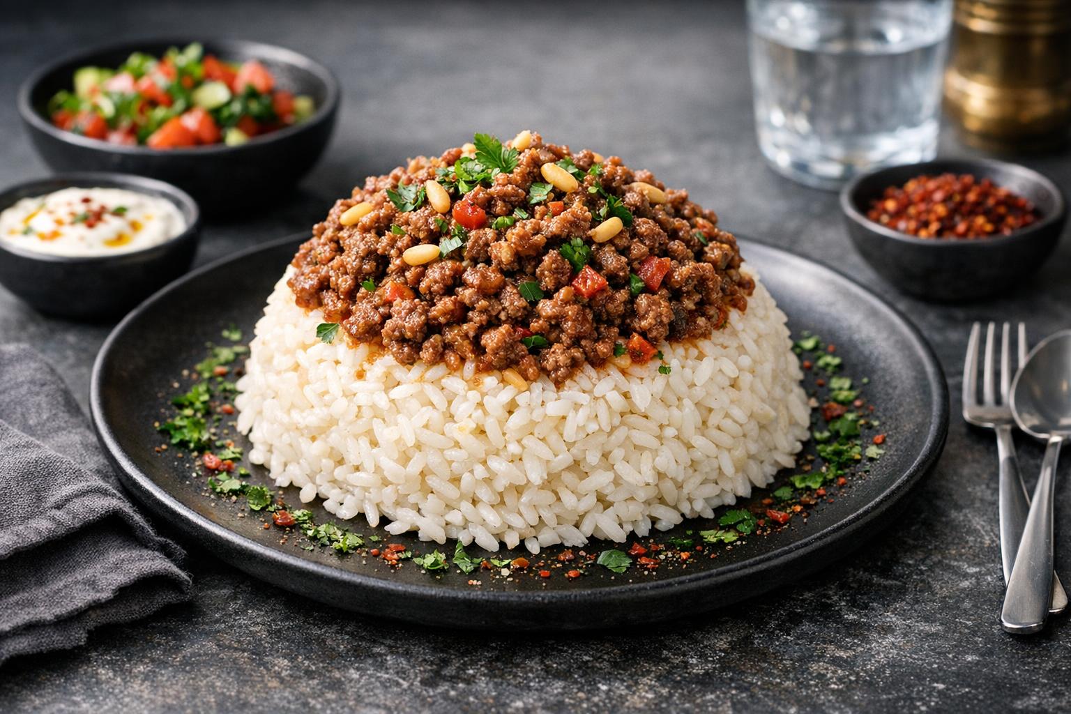 Turkish Ground Meat Rice Pilaf