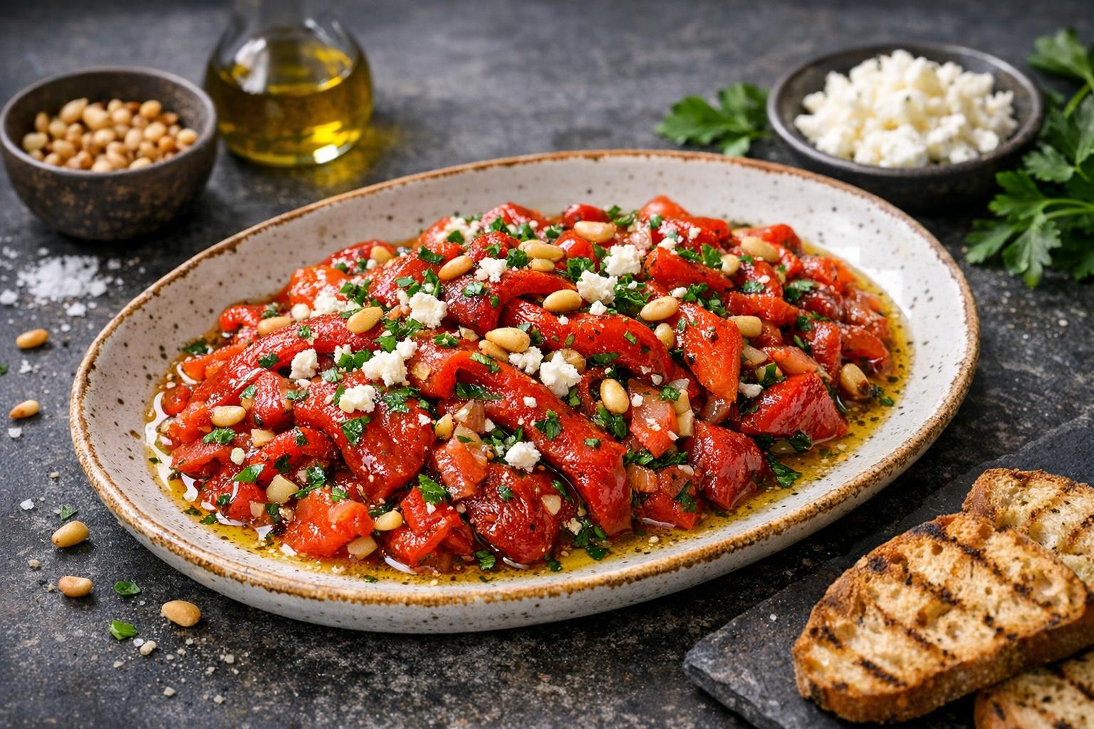 Turkish Roasted Red Pepper Salad
