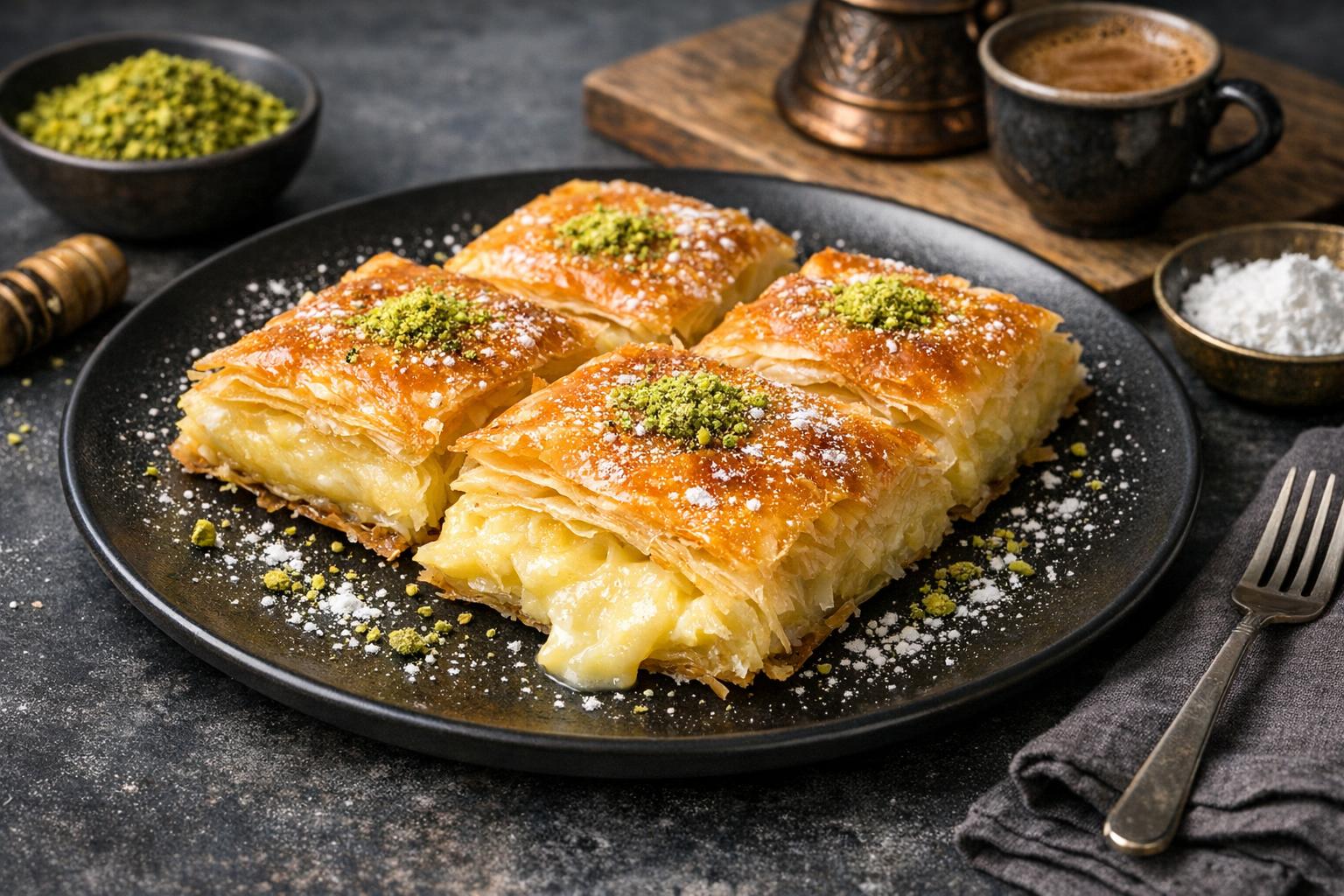 Laz Böreği - Turkish Sweet Custard Pastry