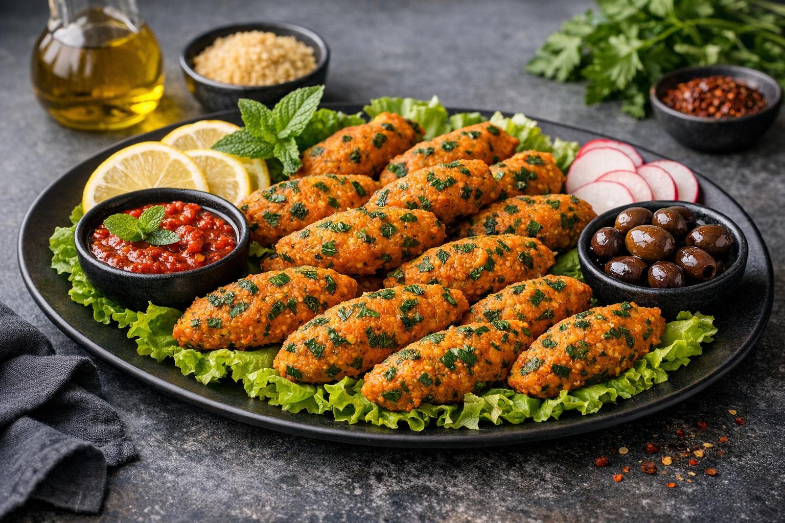 Turkish Red Lentil Balls with Herbs and Spices