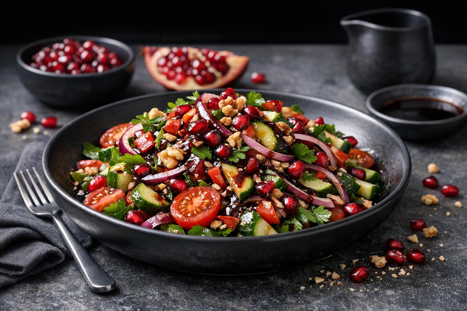 Türkischer Granatapfel-Salat mit Granatapfelsirup