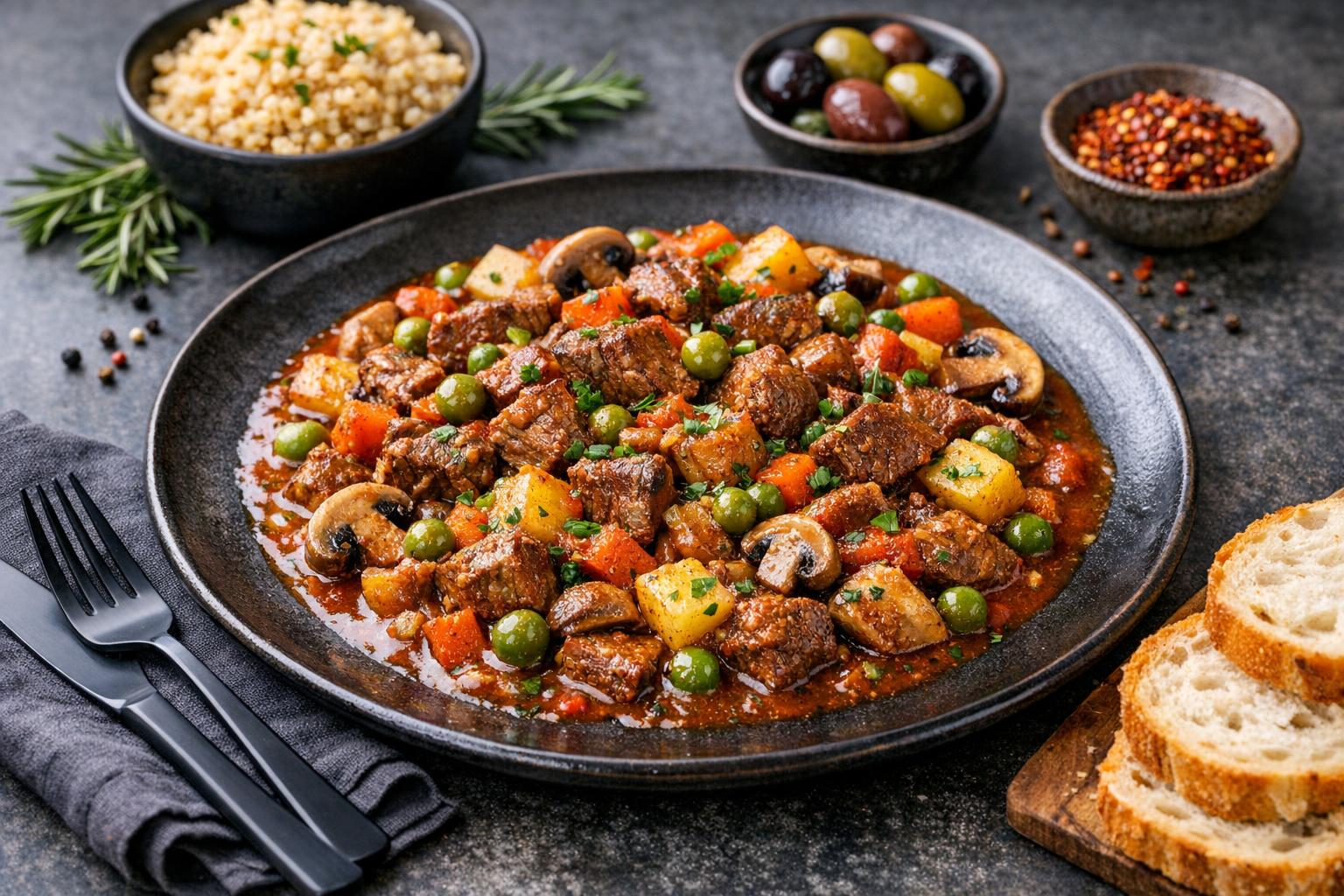 Turkish Forest Kebab with Vegetables and Tender Meat