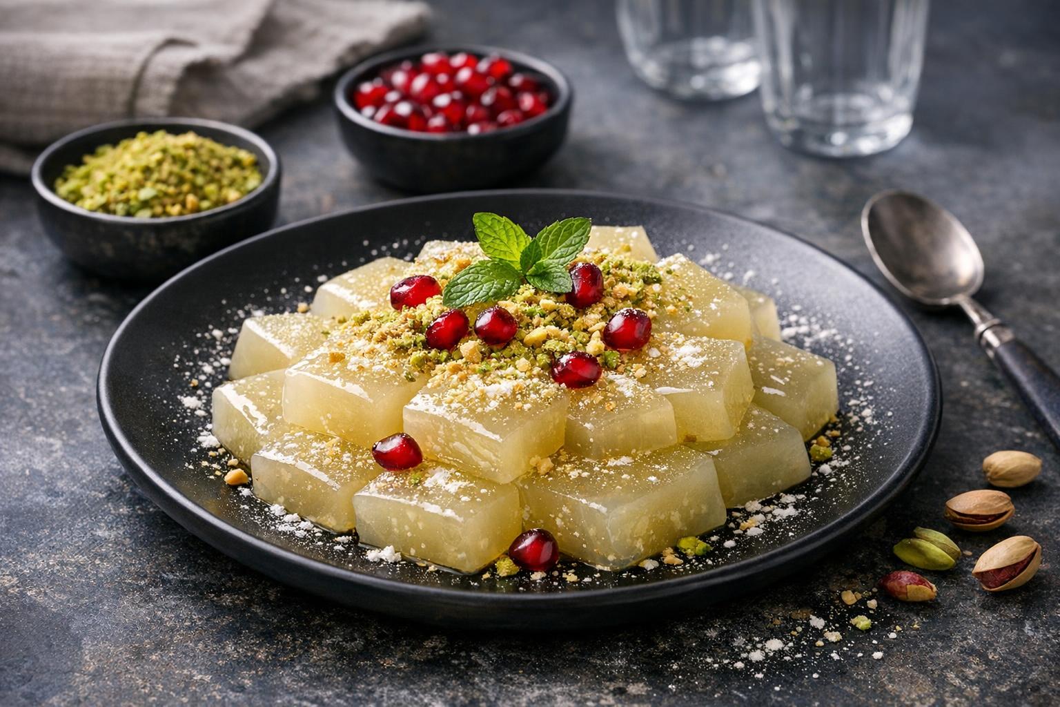 Turkish Grape Molasses Pudding (Paluze)