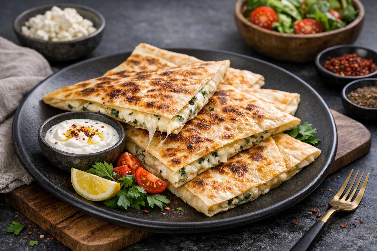 Turkish Cheese Flatbread - Peynirli Gözleme
