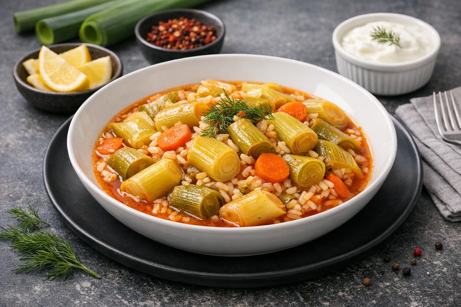 Turkish Leek Stew with Olive Oil