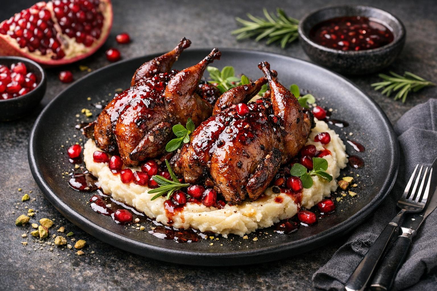 Wachteln mit Granatapfel - Türkisches Festtagsgericht