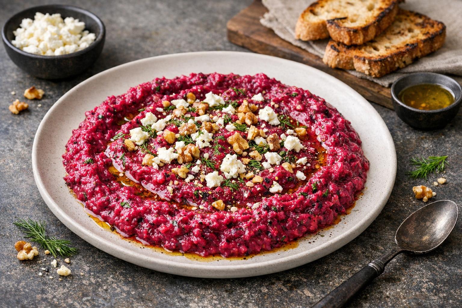 Geröstete Rote Beete Dip - Türkische Mezze Art