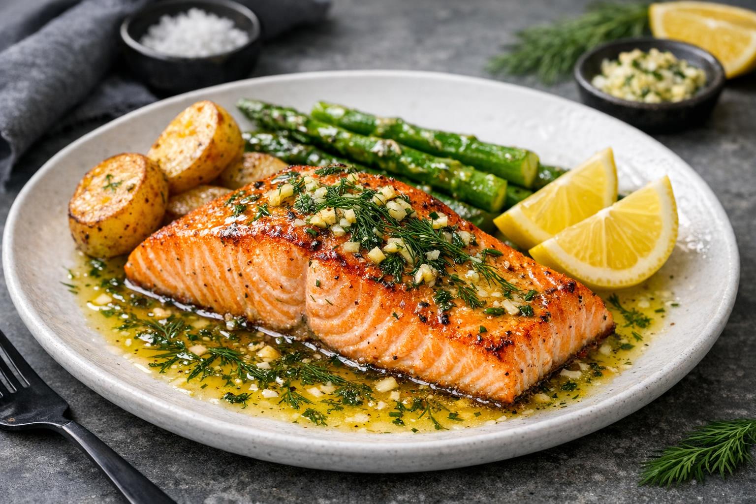 Turkish Salmon with Dill Butter