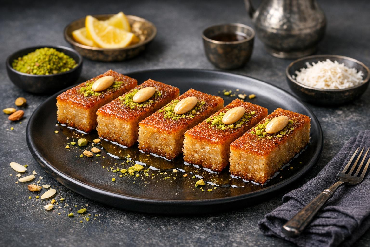 Turkish Semolina Cake with Syrup (Şambali)