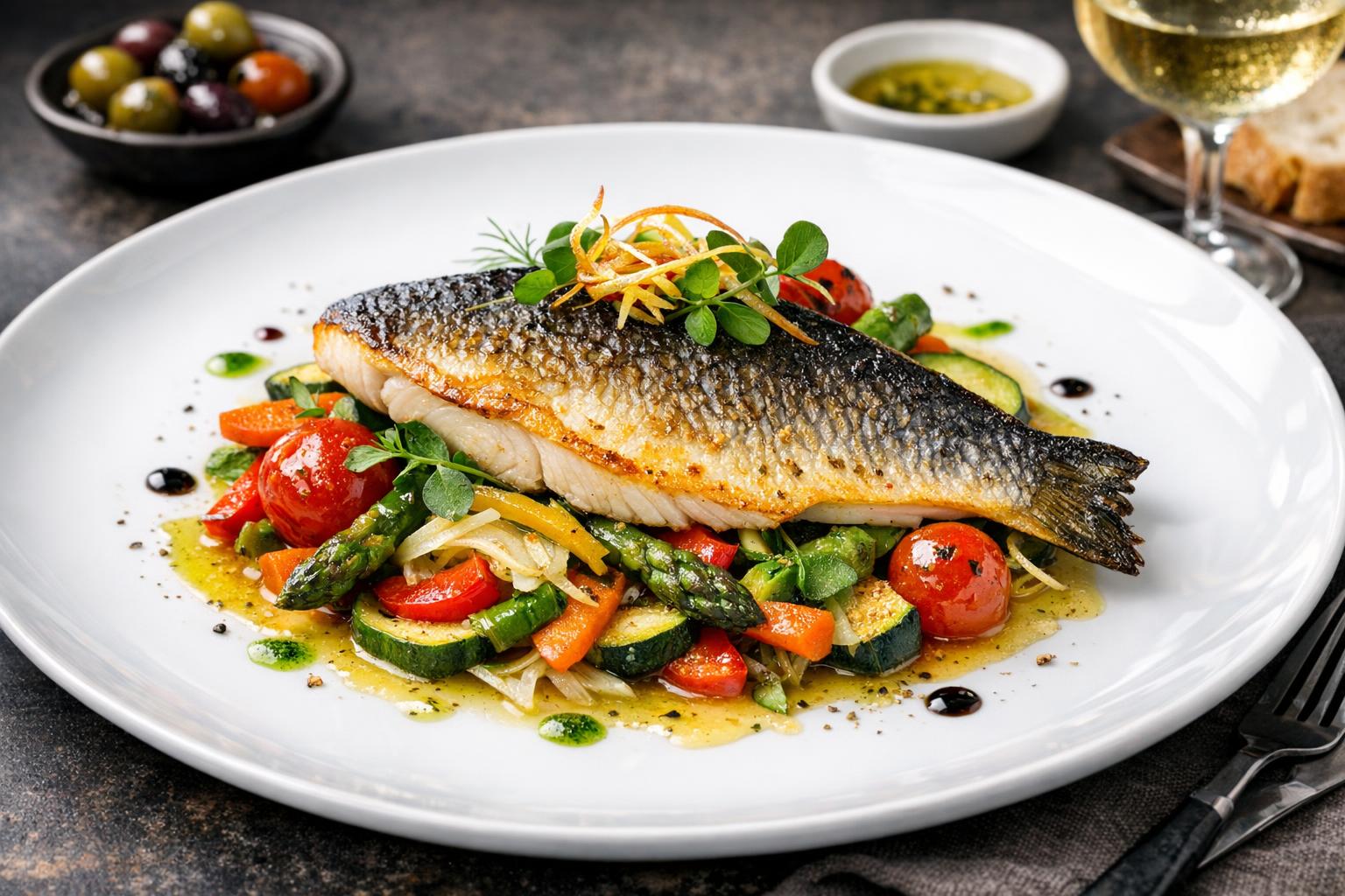 Sebzeli Levrek - Türkischer Wolfsbarsch mit Gemüse