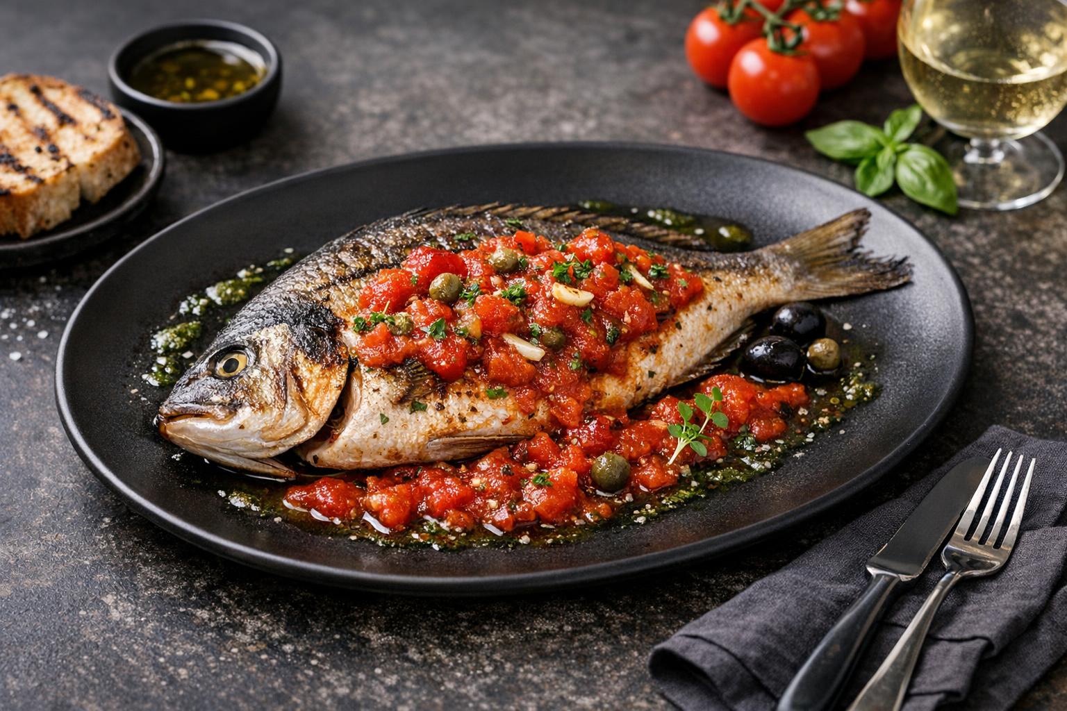 Dorade in Tomatensauce nach türkischer Art