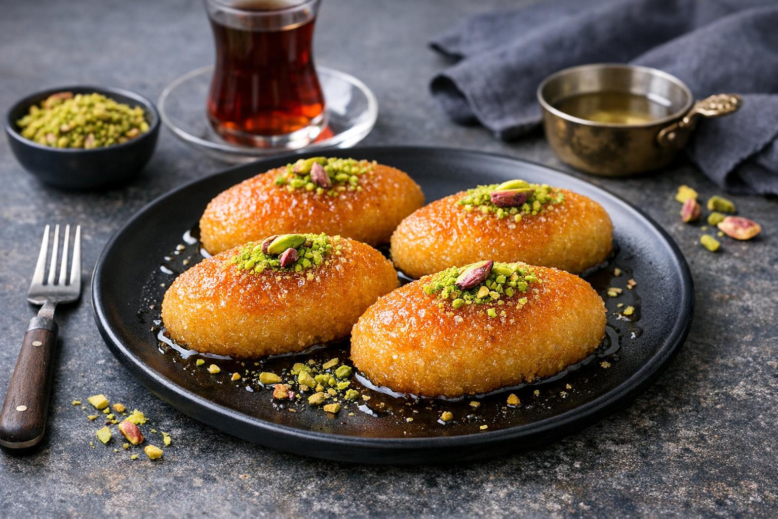 Türkischer Grießkuchen mit Sirup - Şerbetli İrmik Tatlısı