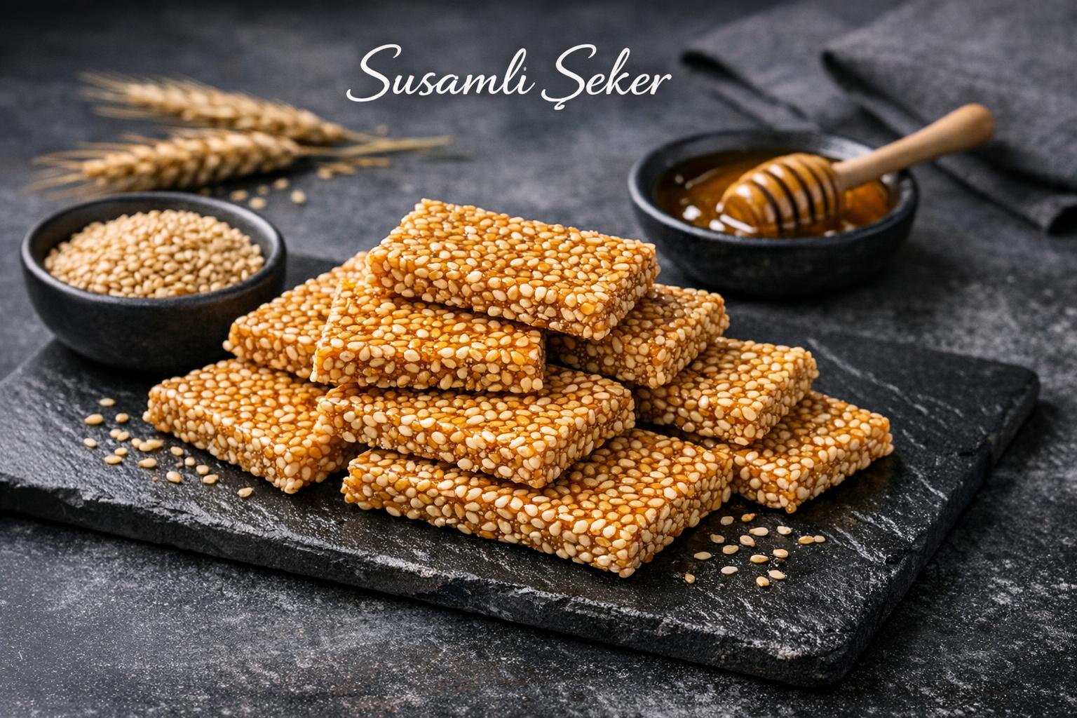 Türkische Sesamkrokant - Knuspriger Susamlı Şeker