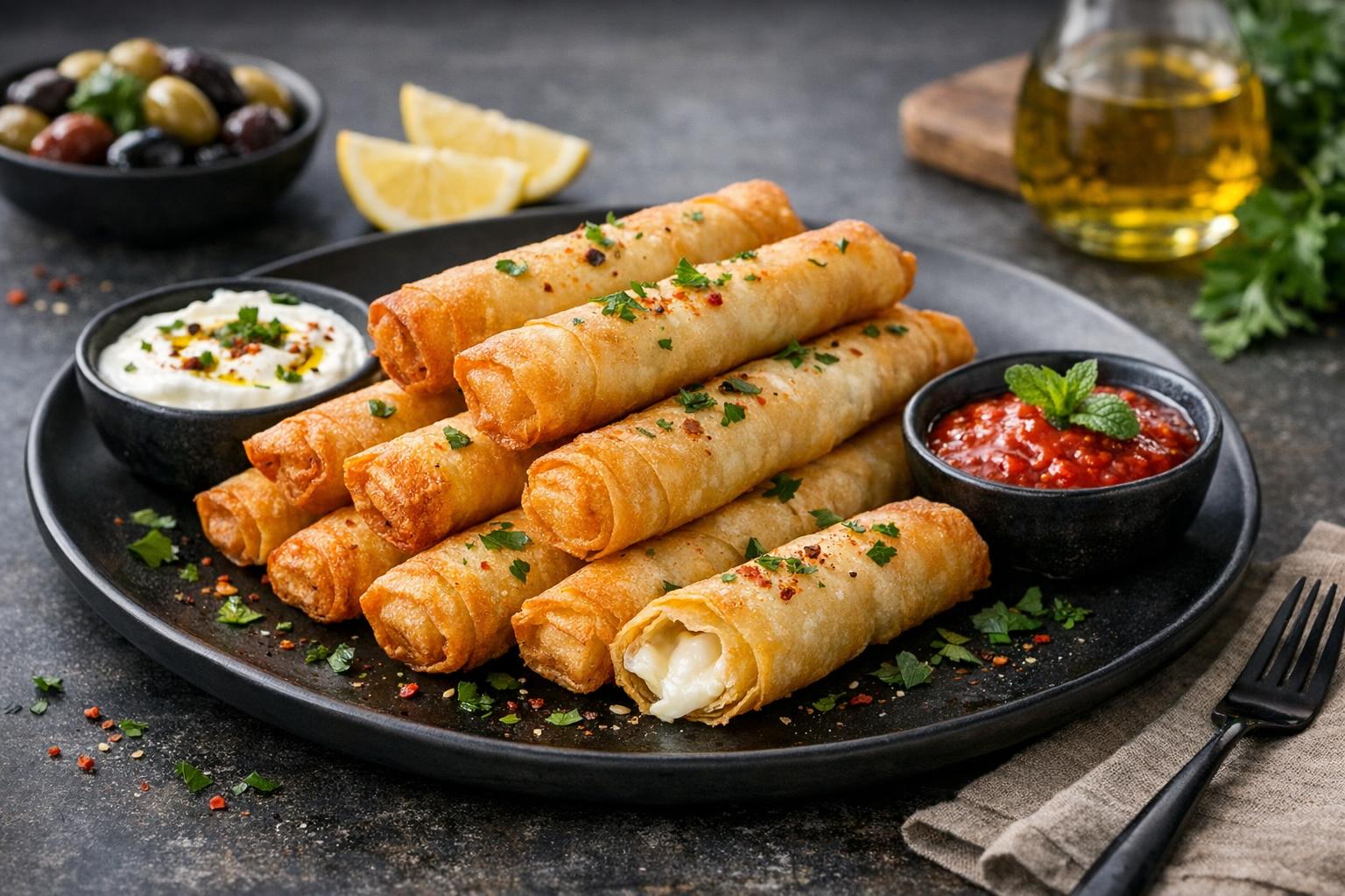Turkish Crispy Cheese Rolls (Sigara Böreği)