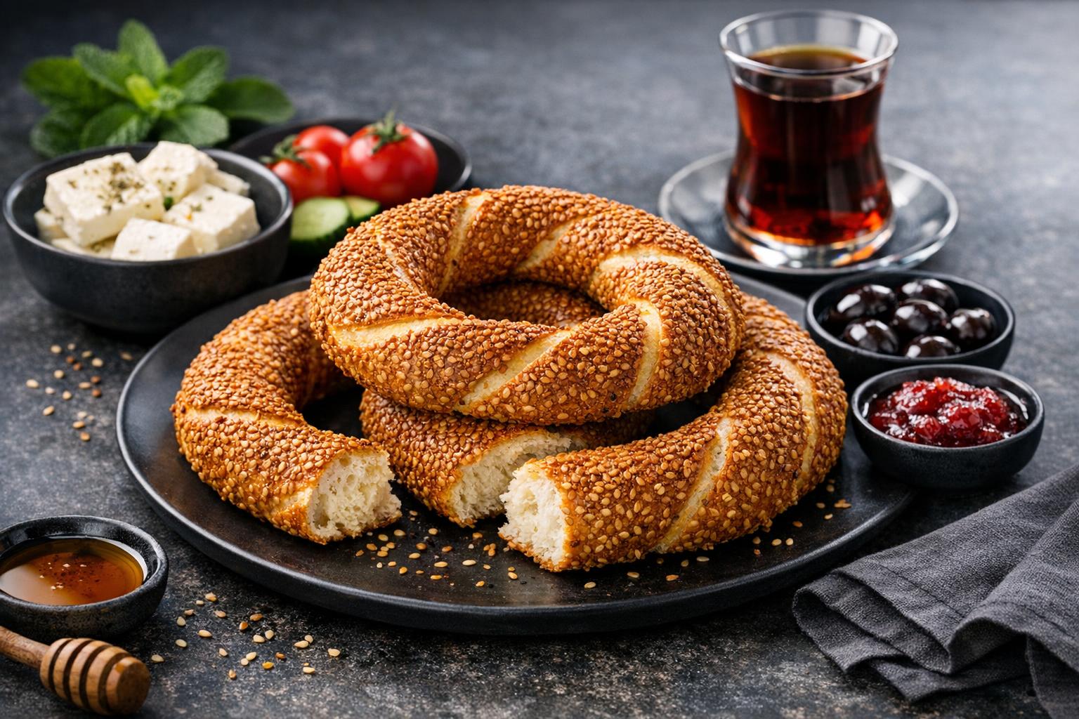 Turkish Simit - Traditional Sesame-Crusted Bread Rings