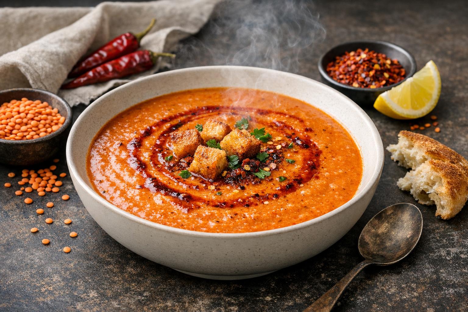 Türkische Linsensuppe mit geräuchertem Paprika