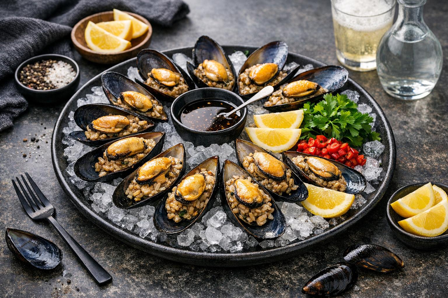 Gefüllte Muscheln Midye Dolma - Türkische Streetfood-Spezialität