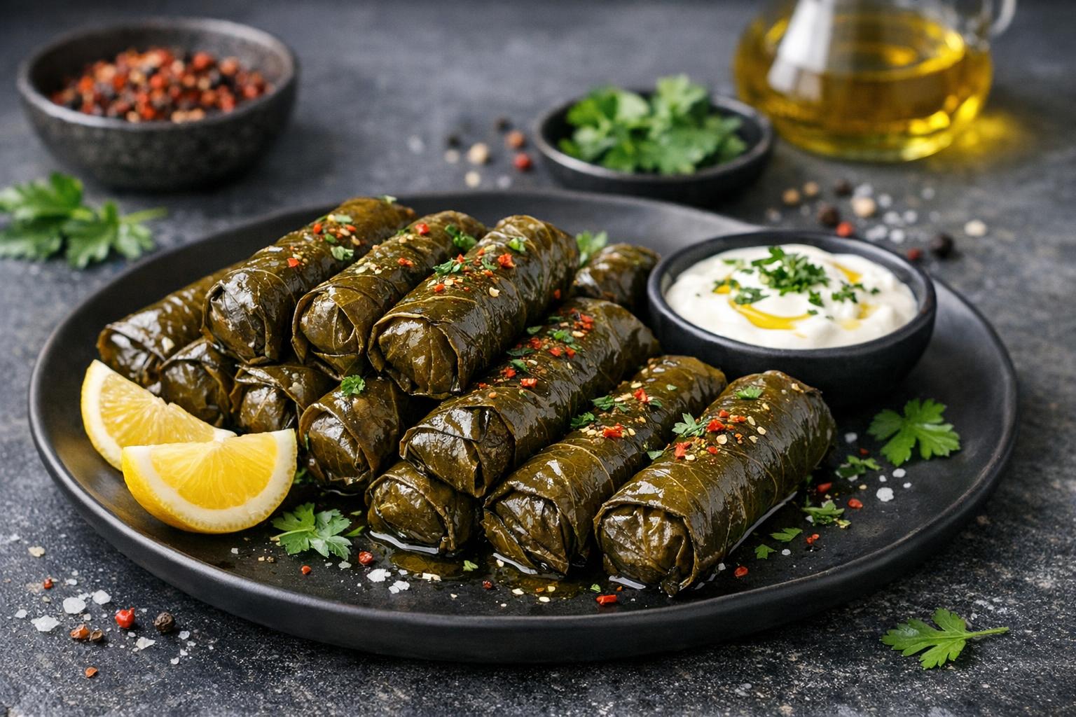 Gefüllte Weinblätter kalt - Authentisches türkisches Yaprak Sarması