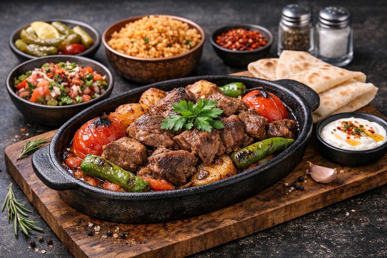 Turkish Stone Oven Kebab with Vegetables