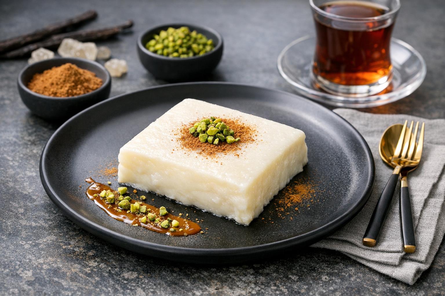 Turkish Chicken Breast Pudding (Tavuk Göğsü)