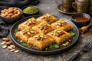 Authentic Turkish Almond Baklava - Flaky Phyllo Pastry with Sweet Syrup