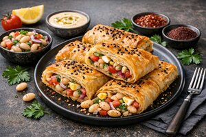 Antalya Börek with White Bean Salad