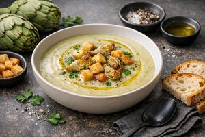 Turkish Artichoke Soup with Lemon