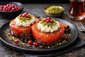 Turkish Poached Quince Dessert