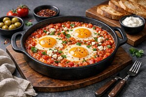 Turkish Baked Eggs with Spiced Tomato Sauce