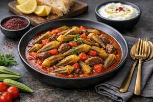 Turkish Okra Stew with Tomatoes and Olive Oil