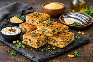 Black Sea Fried Cornbread with Fish