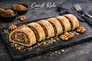 Turkish Walnut Roll Cake