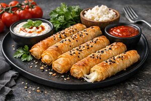Turkish Cheese Börek Fingers - Crispy Phyllo Rolls