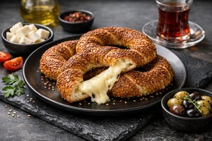 Turkish Cheese Filled Simit